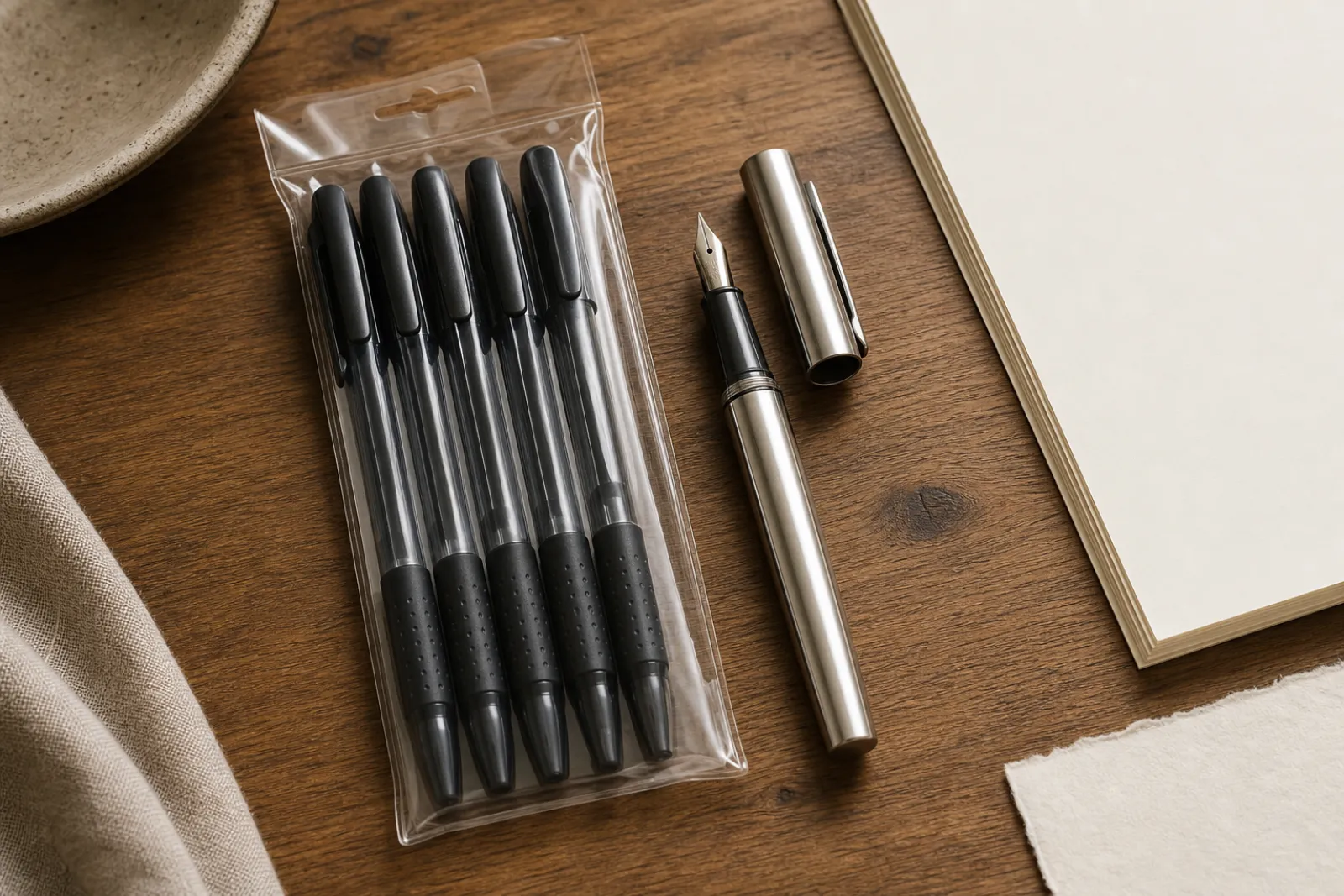 budget and premium journaling pens grouped by price tier